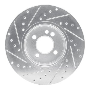Mini Cooper Brake Rotor (1) - Front Right - R1 Concepts - Drilled & Slotted - Silver - `02-`06
